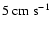 $ 5 \mbox{ cm s}^{-1}$