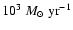 $10^3~M_{\odot}~{\rm yr}^{-1}$