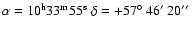 $\alpha = 10^{\rm h}33^{\rm m}55^{\rm s} \ \delta = +57\hbox{$^\circ$ }46\hbox{$^\prime$ }
20\hbox{$^{\prime\prime}$ }$