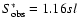 $S_{\rm obs}^{*} = 1.16sl$