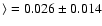 $\rangle = 0.026 \pm 0.014$