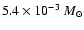 $5.4\times 10^{-3}~M_{\odot}$