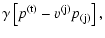 $\displaystyle \gamma\left[p^{\rm (t)}-v^{\rm (j)}p_{\rm (j)}\right],$