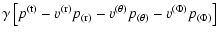 $\displaystyle \gamma\left[p^{\rm (t)}-v^{\rm (r)}p_{\rm (r)}-v^{\rm (\theta)}p_{\rm (\theta)}-v^{\rm (\Phi)}p_{\rm (\Phi)}\right]$