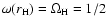 $\omega(r_{\rm H})=\Omega_{\rm H}=1/2$