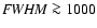 $ {\it FWHM} \ga 1000$