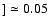 $] \simeq 0.05$