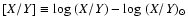 $[X/Y] \equiv \log\ (X/Y) - \log\ (X/Y) _\odot$
