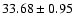 $33.68\pm0.95$