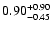 $\rm0.90^{+0.90}_{-0.45}$
