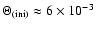 ${\Theta}_{(\rm ini)}\approx 6\times 10^{-3}$
