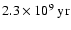 $2.3\times 10^9~{\rm yr}$