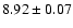 $ 8.92\pm0.07$
