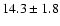 $14.3\pm1.8$