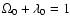 $\Omega_0 + \lambda_0 = 1$