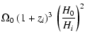 $\displaystyle \Omega_0~(1+z_i)^3~\left ({H_0\over H_i}\right)^2$