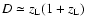 $D\simeq z_{\rm L}(1+z_{\rm L})$