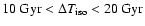 $10~{\rm Gyr}<\Delta T_{\rm iso}<20~{\rm Gyr}$