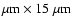 $\mu {\rm m} \times 15\ \mu{\rm m}$