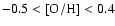 $\rm -0.5 < [O/H] < 0.4$