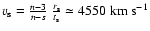 $v_{\rm s} = \frac{n-3}{n-s} \: \frac{r_{\rm s}}{t_{\rm s}} \simeq 4550 ~ {\rm km~s}^{-1}$