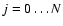 $j=0 \dots N$