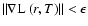 $\Vert \nabla{\rm L}~(r,T) \Vert < \epsilon$
