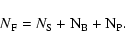 \begin{displaymath}N_{\rm F}= N_{\rm S}+ {\rm N}_{\rm B}+ {\rm N}_{\rm P}.
\end{displaymath}