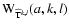 ${\rm W}_{\widehat{{\rm T}}^{k,l}}(a,k,l)$