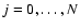 $j=0,
\dots, N$
