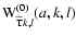 ${\rm W}^{(0)}_{\widehat{{\rm T}}{k,l}}(a,k,l)$