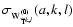 $\sigma_{{\rm W}^{(0)}_{\widehat{{\rm T}}^{k,l}}}(a,k,l)$