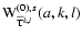 ${\rm W}^{(0),s}_{\widehat{{\rm T}}^{k,l}}(a,k,l)$
