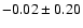 $-0.02\pm 0.20$