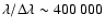 $\lambda/\Delta \lambda \sim 400~000$