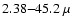 $2.38{-}45.2~\mu$