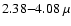 $2.38{-}4.08~\mu$