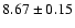 $8.67 \pm 0.15$