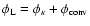 $\phi_{\rm L}=\phi_{\kappa}+\phi_{\rm conv}$