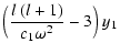 $\displaystyle \Big({l~(l+1) \over c_1 \omega^2}-3 \Big)~ y_1$