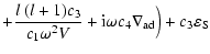 $\displaystyle +{l~(l+1) c_3 \over
c_1 \omega^2 V}+{\rm i}\omega c_4 \nabla_{{\rm ad}}
\Big)+c_3\varepsilon_{{\rm S}}$