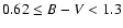 $0.62 \leq B-V < 1.3$