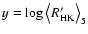$y = \log \left< R'_{{\rm HK}} \right>_5 $