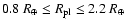 $0.8~R_{\oplus} \leq R_{{\rm pl}} \leq 2.2~R_{\oplus}$
