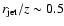 $r_{\rm jet}/z \sim 0.5$