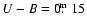 $U-B=0\hbox{$.\!\!^{\rm m}$ }15$