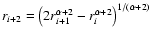 $r_{i+2}=\left(2 r_{i+1}^{\alpha+2} -
r_{i}^{\alpha+2}\right)^{1/(\alpha+2)}$