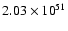 $ 2.03\times{10}^{51}$