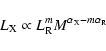 \begin{displaymath}L_{\rm X} \propto L_{\rm R}^m M^{\alpha_{\rm X} - m \alpha_{\rm R}}
\end{displaymath}