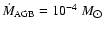 $\dot{M}_{\rm AGB}=10^{-4}~{M}_{\hbox{$\odot$ }}$